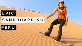 Amazing Huacachina Sandboarding Adventure // Desert Oasis Huacachina Peru