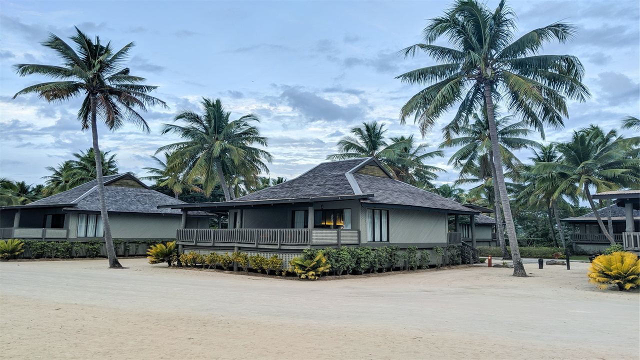 Oceanfront bungalow at the Hilton DoubleTree Resort Fiji