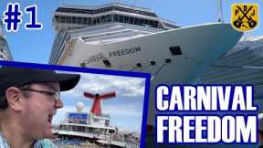 Carnival Freedom Pt.1 - Embarkation, Cabin Tour, Sailaway Party, Exploration, Live Music, Disco Club