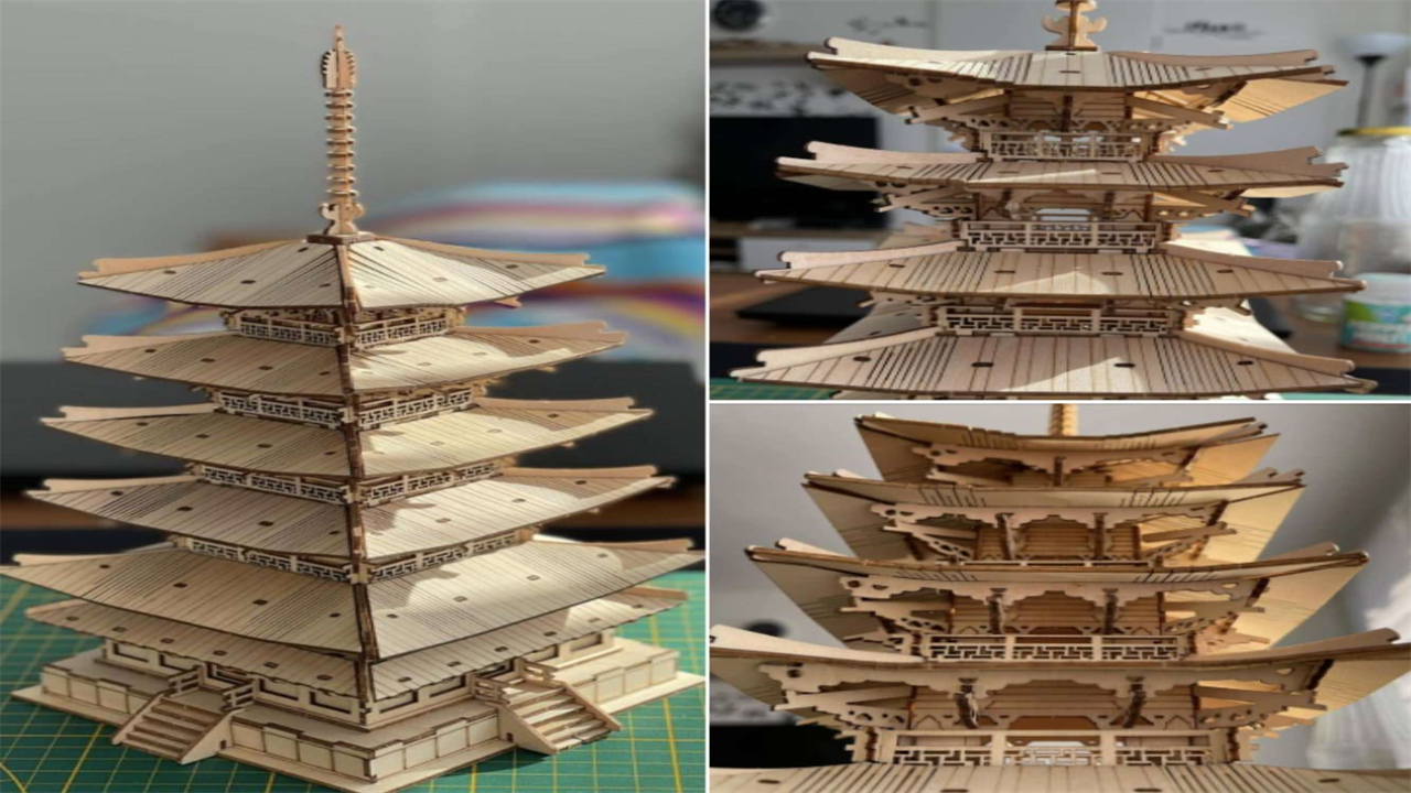 Rolife DIY Five-storied Pagoda 3D Wooden Puzzle