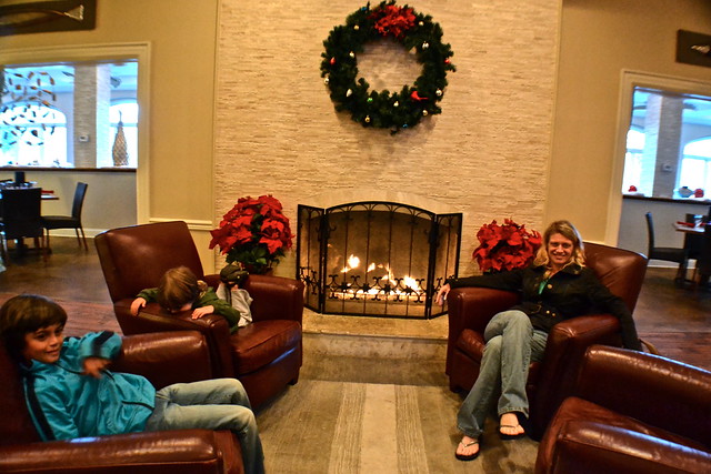 fireplace at plantation inn