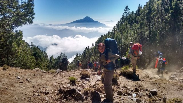 hiking tacana volcano in the Western Highlands of Guatemala
