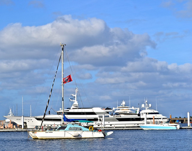 boats and yatch at the clematis street palm beach dock