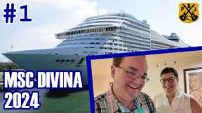 MSC Divina Pt.1 - Safe Cruise Parking, Embarkation, Loyalty Woes, Interior Cabin Tour, Beatles Show