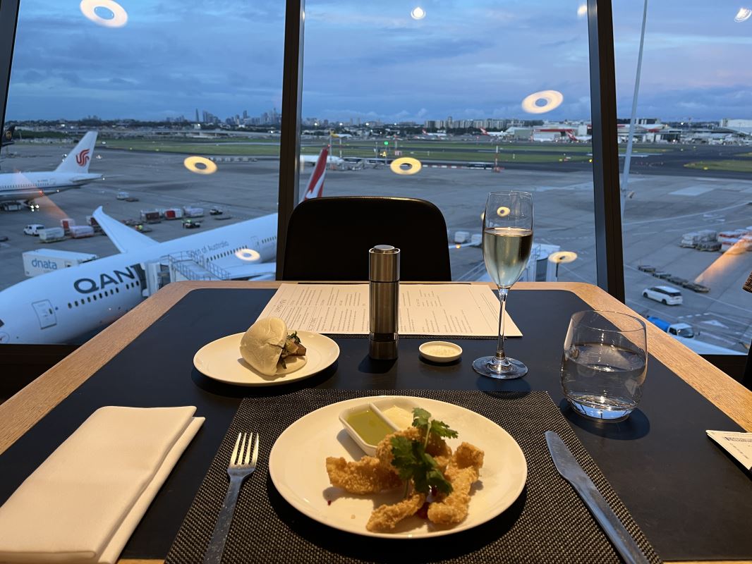 a table with food and glasses on it