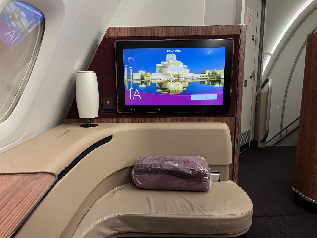 a tv on a seat in a plane