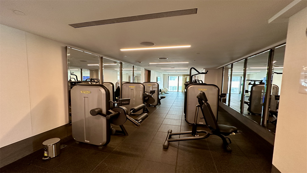 a room with exercise equipment