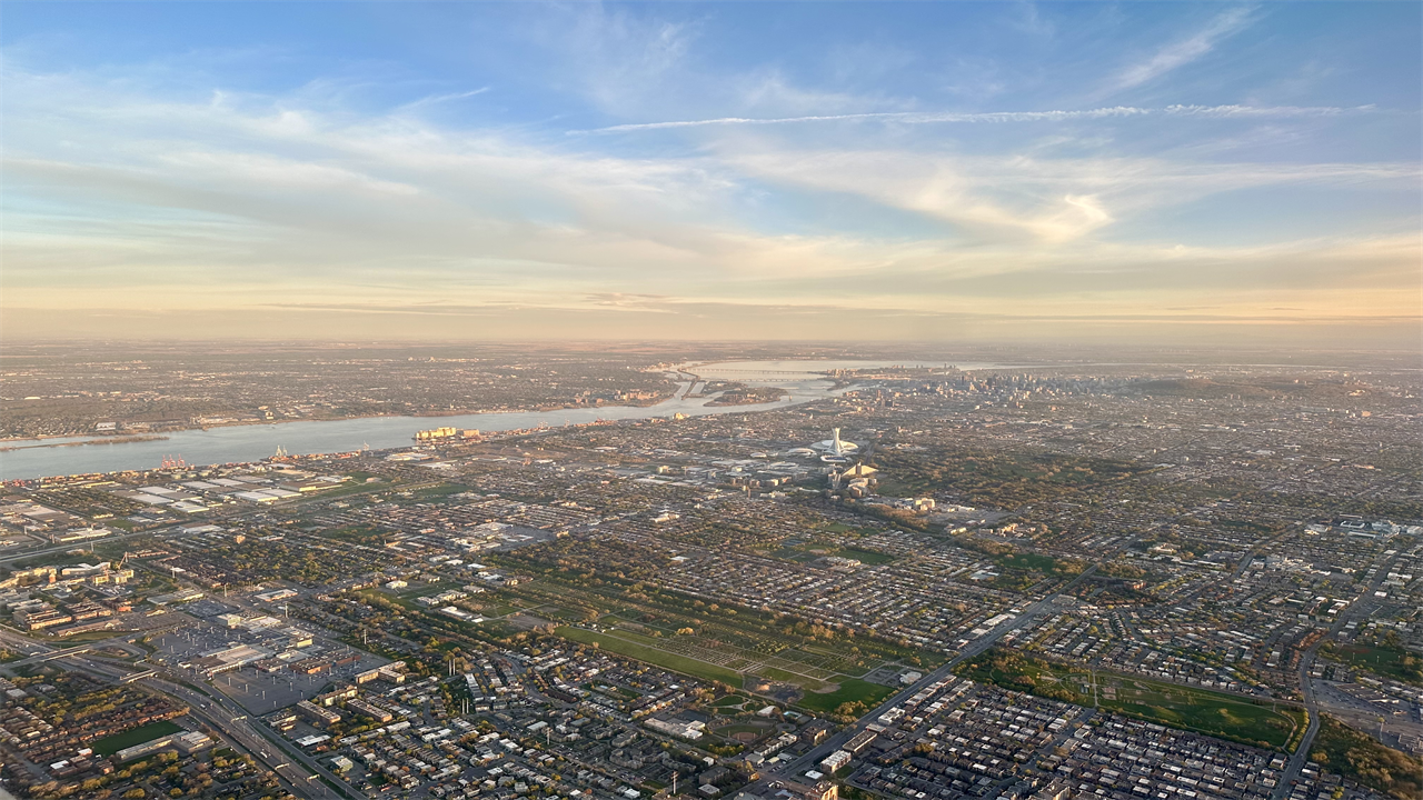 an aerial view of a city