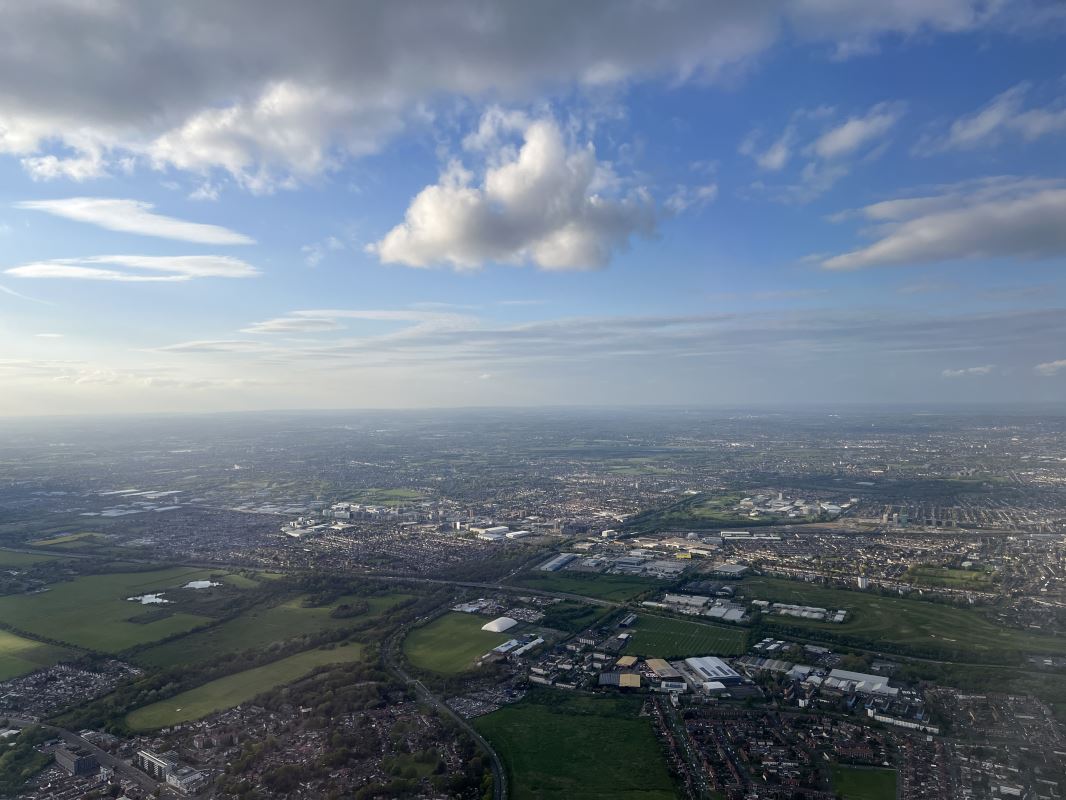 an aerial view of a city