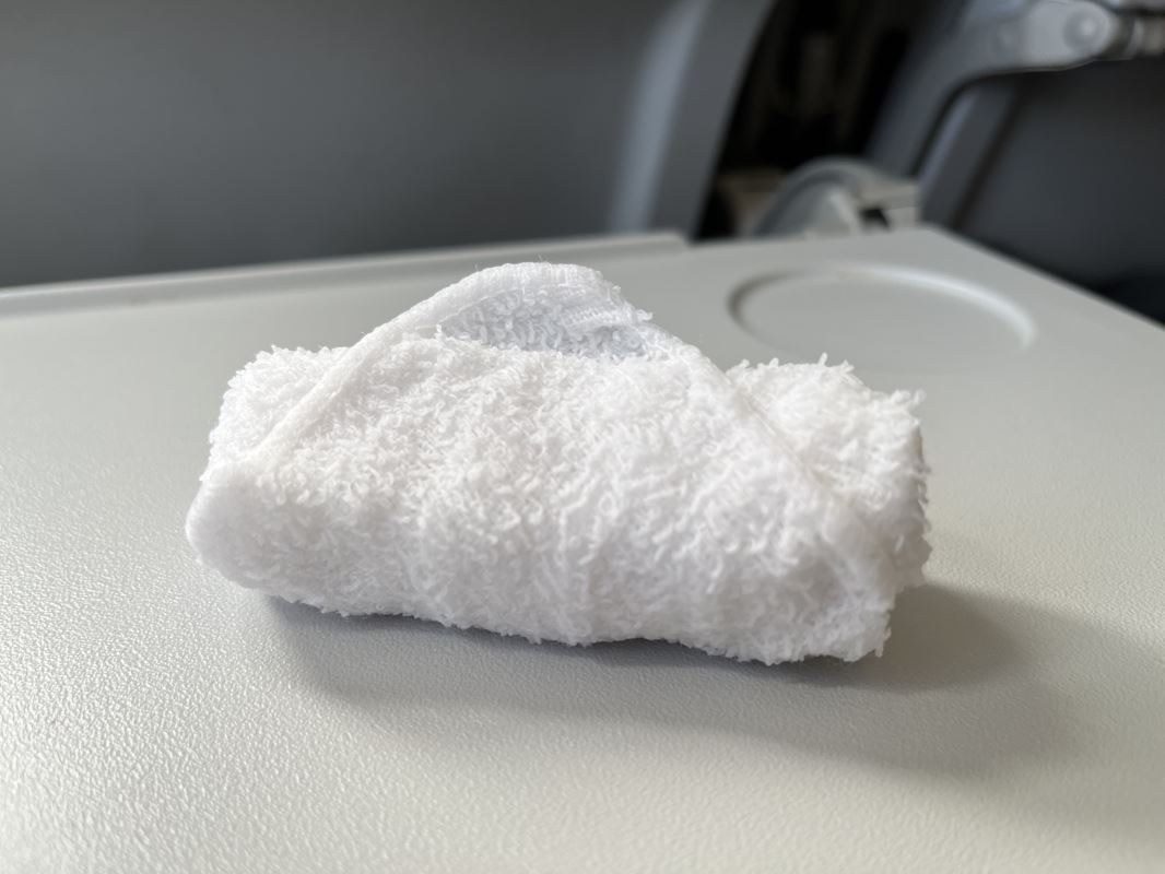 a white towel on a table